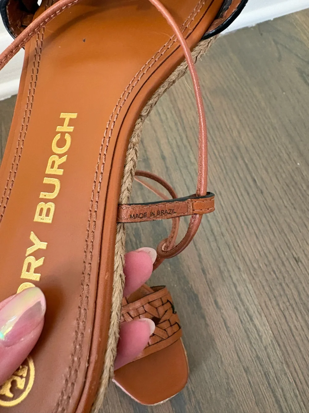 Tory Burch Basketweave Espadrille Wrap Sandal Size 7